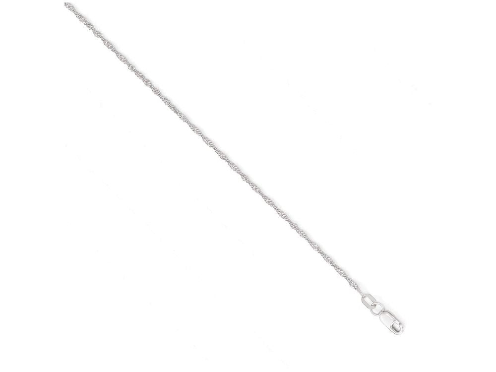FJC Finejewelers 10k White Gold Sparkle Singapore Chain Necklace