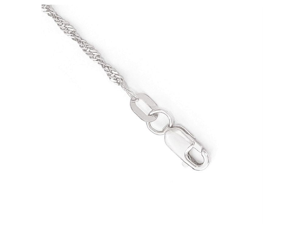 FJC Finejewelers 10k White Gold Sparkle Singapore Chain Necklace