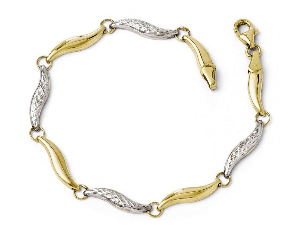 FJC Finejewelers 10k W/rhodium Bright Cut Bracelet