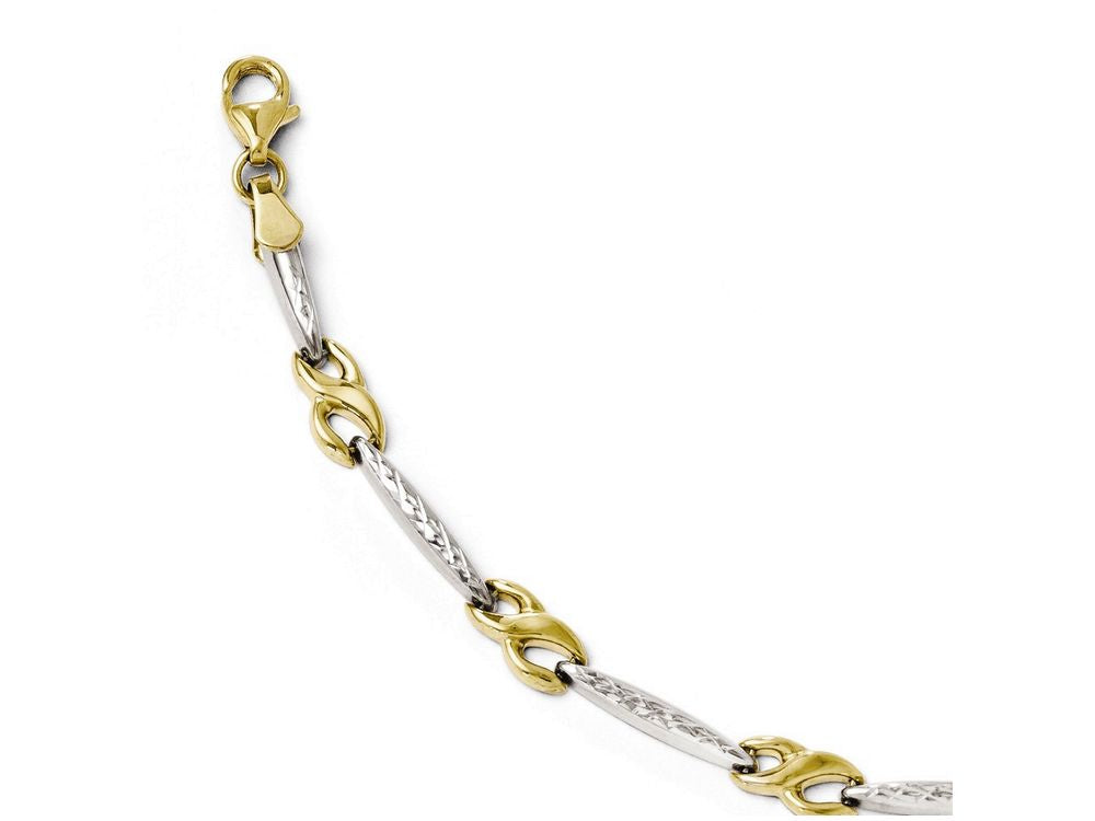 FJC Finejewelers 10k W/ Rhodium Bright Cut Bracelet