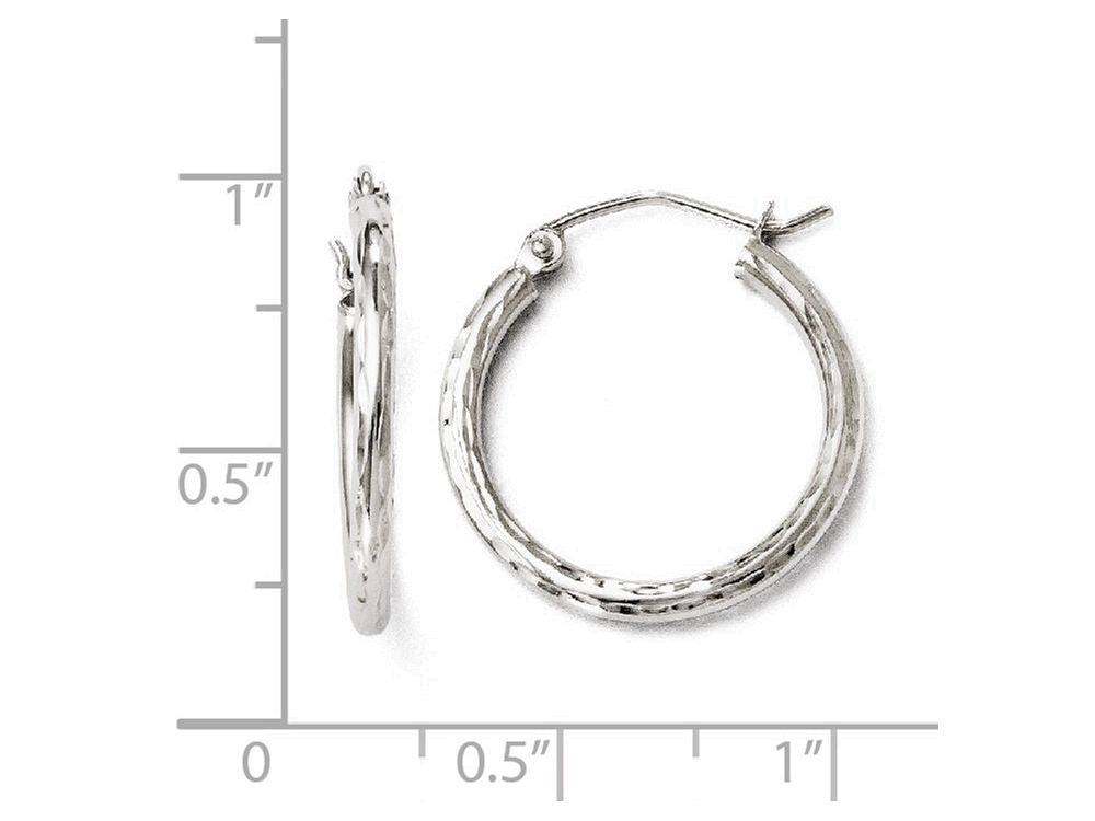 FJC Finejewelers 14k White Gold Hinged Hoop Earrings