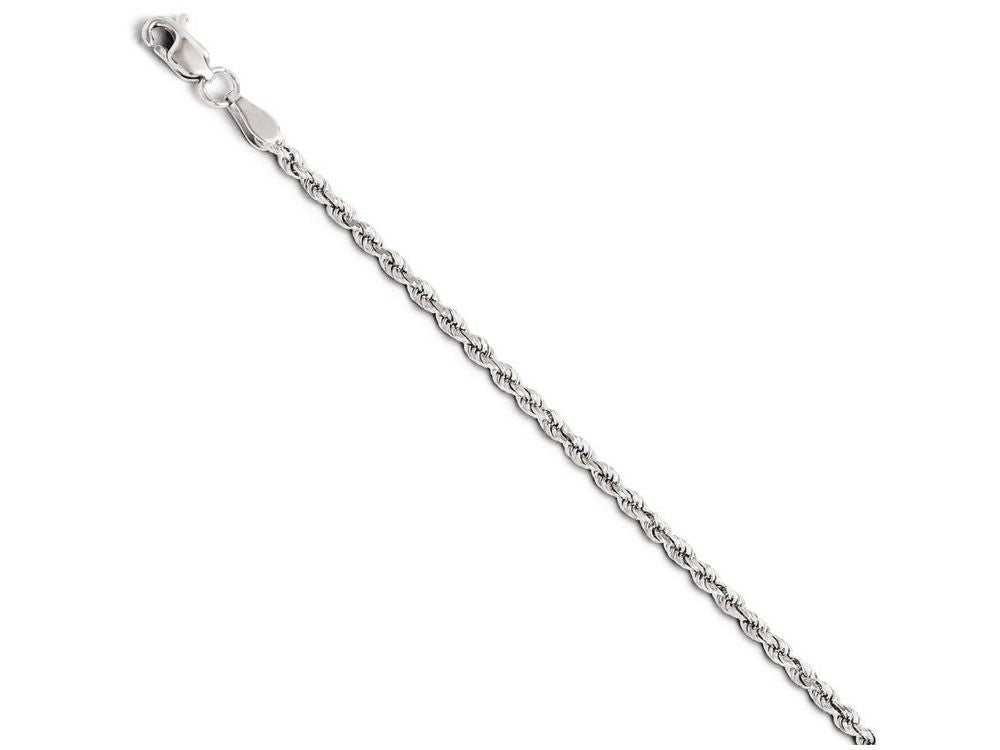 FJC Finejewelers 14k White Gold 2mm Bright Cut Rope Chain Necklace