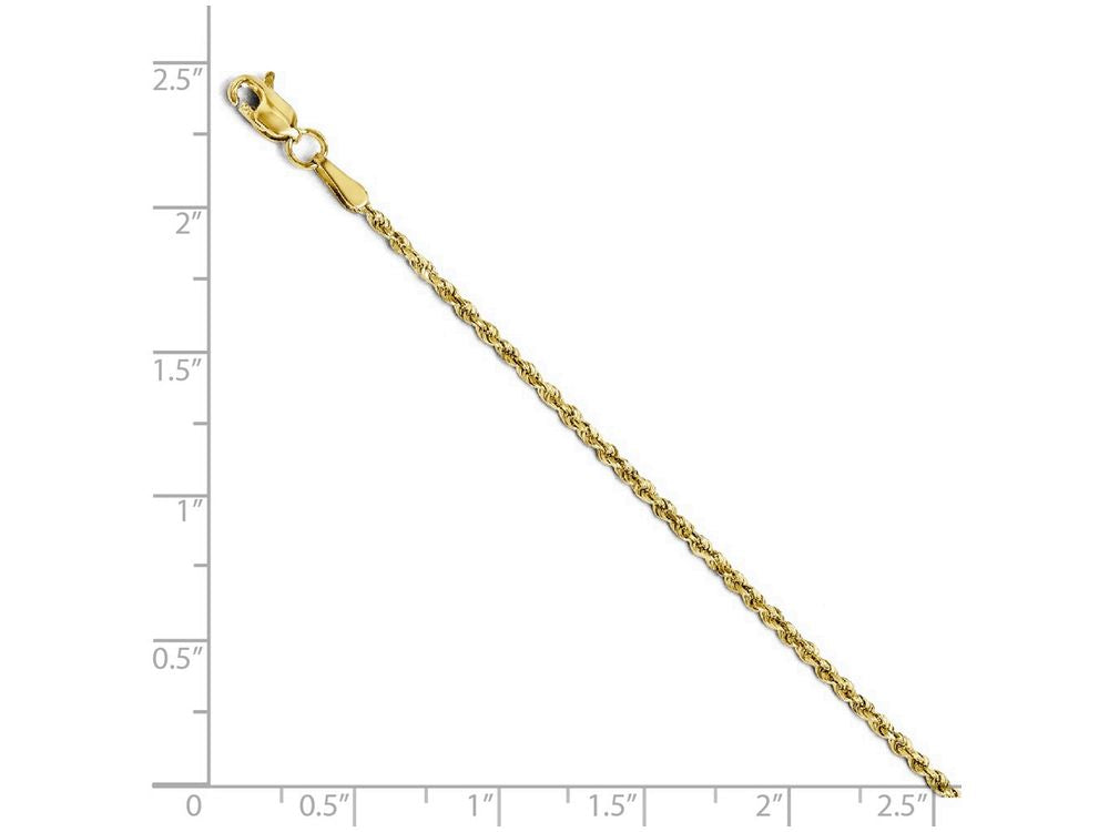 FJC Finejewelers 14k Yellow Gold 1.5mm Bright Cut Rope Chain Bracelet