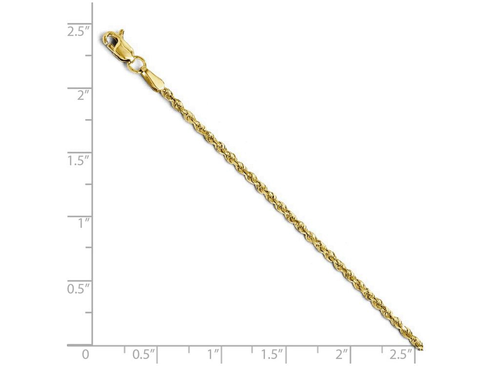 FJC Finejewelers 14k Yellow Gold 1.75mm Bright Cut Rope Chain Bracelet