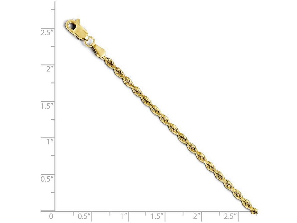 FJC Finejewelers 14k Yellow Gold 2.50mm Bright Cut Rope Chain Necklace