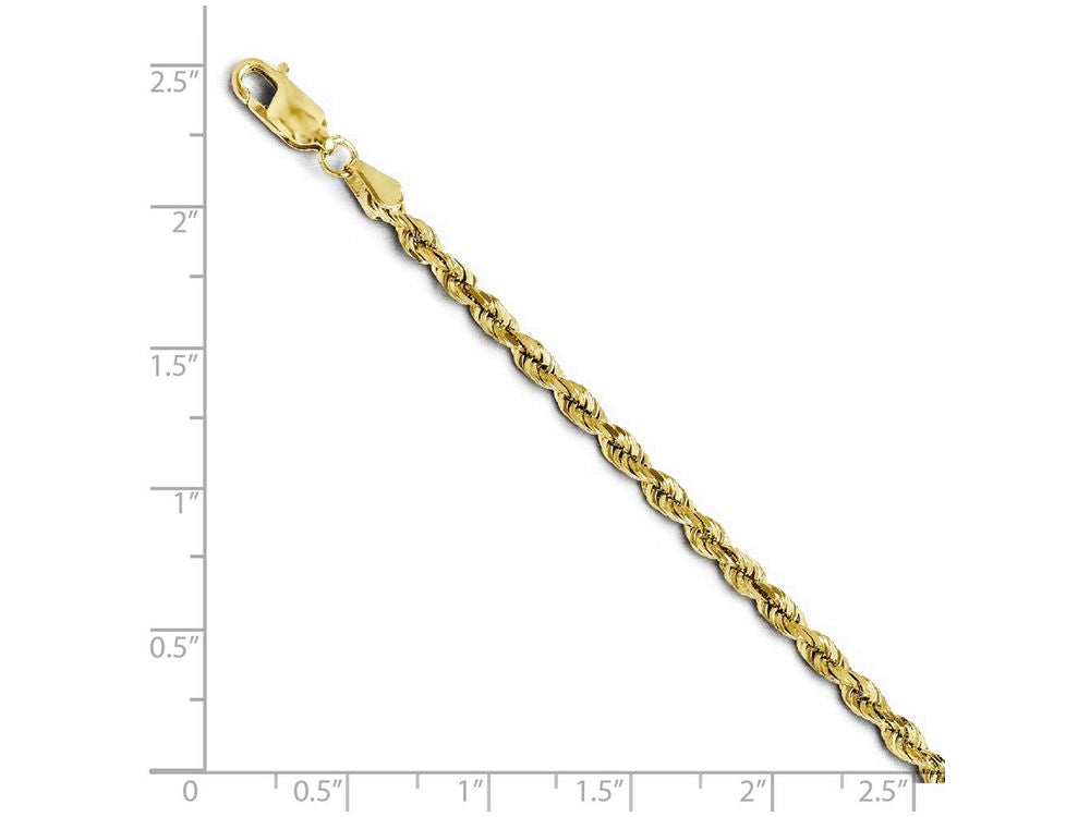 FJC Finejewelers 14k Yellow Gold 3.00mm Bright Cut Rope Chain Bracelet