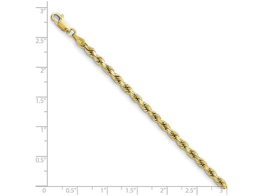 FJC Finejewelers 14k Yellow Gold 3.5mm Bright Cut Rope Chain Bracelet