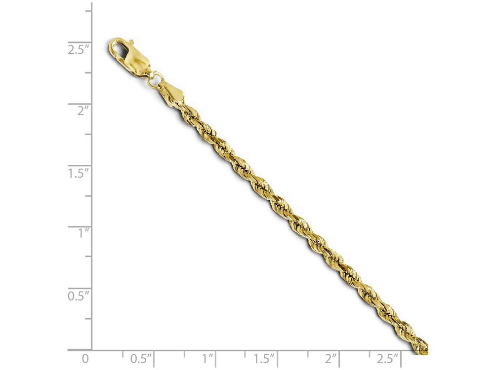 FJC Finejewelers 14k Yellow Gold 2.75mm Bright Cut Lightweight Rope Chain Necklace