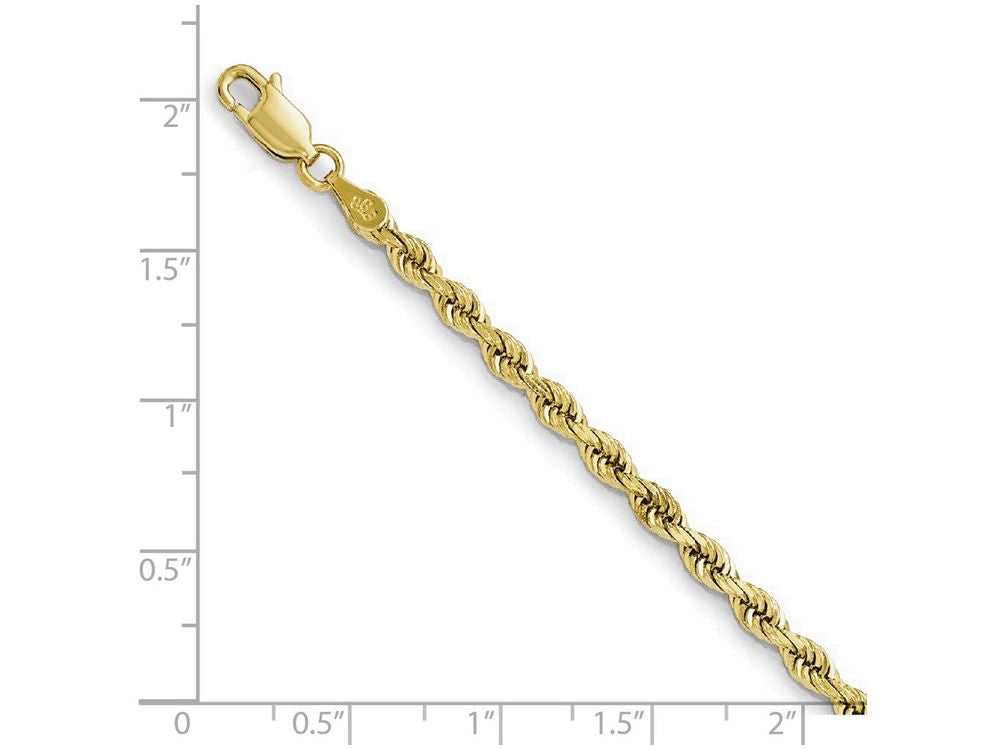 FJC Finejewelers 14k Yellow Gold 3.5mm Bright Cut Lightweight Rope Chain Bracelet