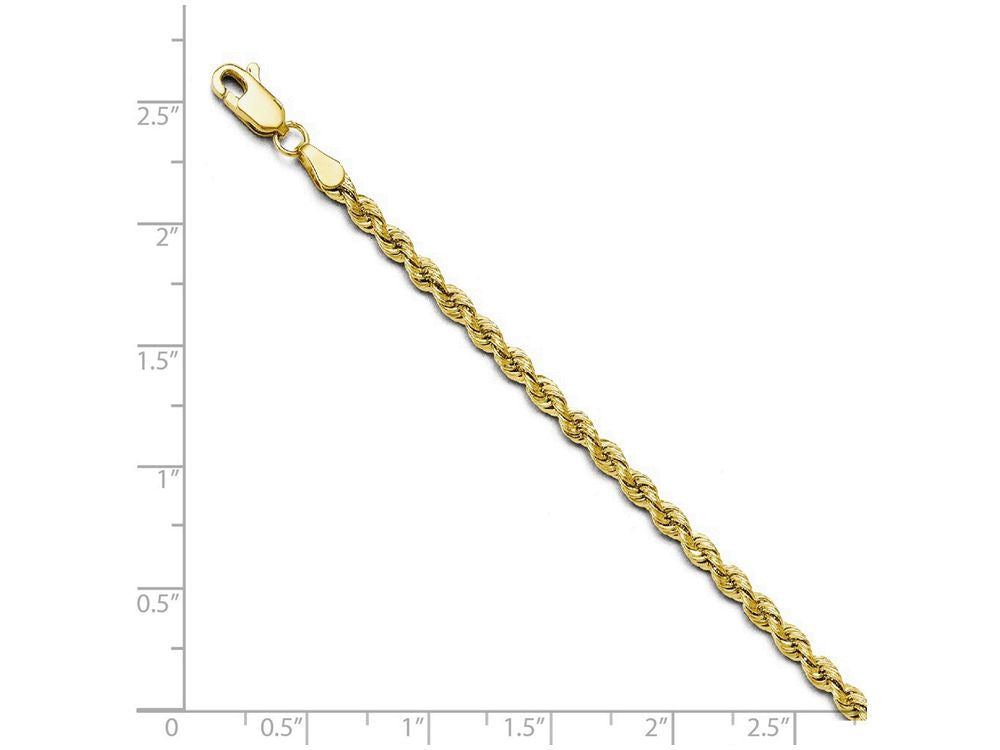 FJC Finejewelers 14k Yellow Gold 3.0mm Solid Rope Chain Bracelet
