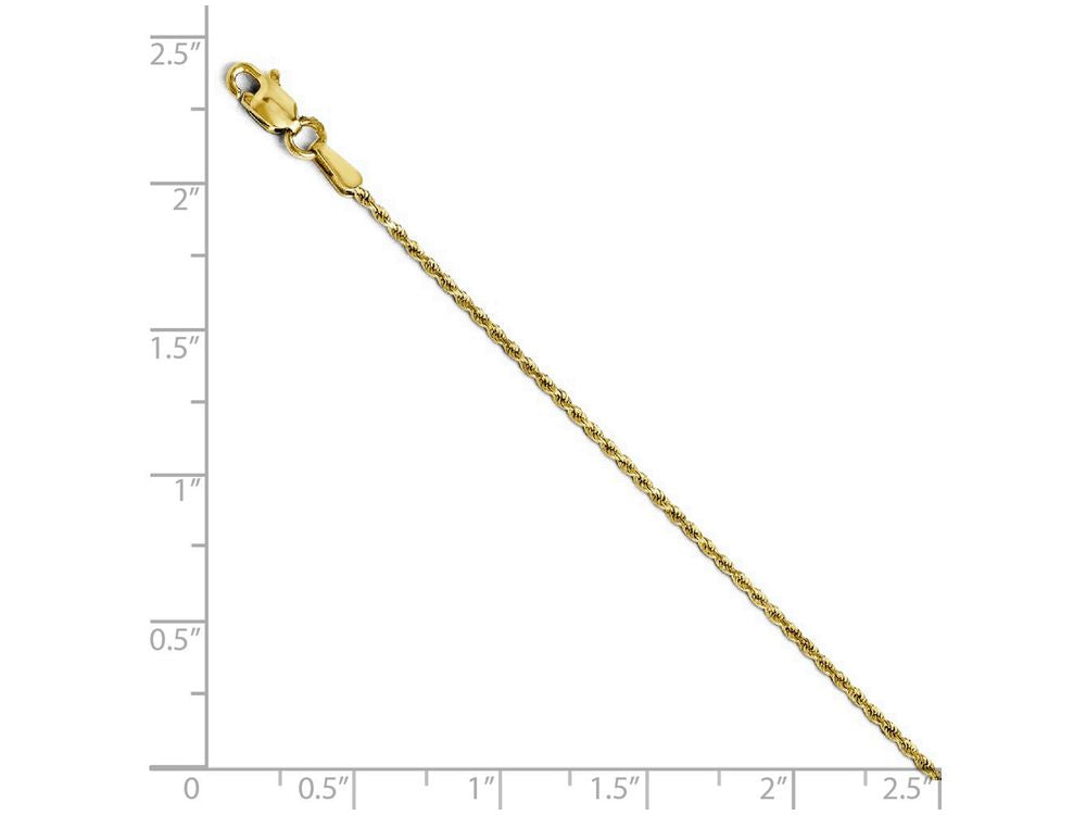 FJC Finejewelers 14k Yellow Gold 1.3mm Bright Cut Rope Chain Necklace