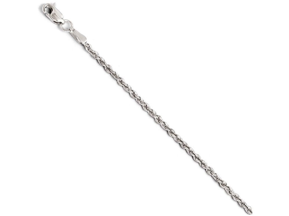FJC Finejewelers 14k White Gold 1.75mm Bright Cut Rope Chain Necklace