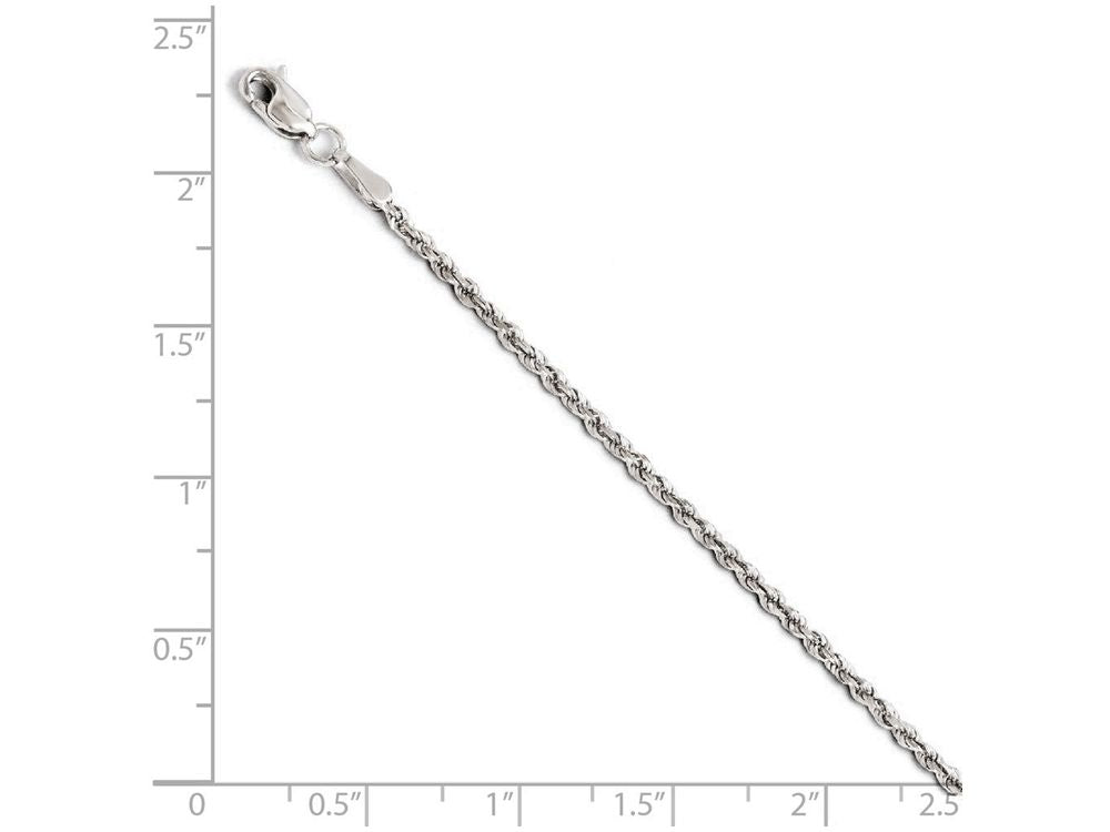 FJC Finejewelers 14k White Gold 1.75mm Bright Cut Rope Chain Necklace