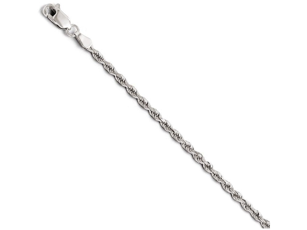 FJC Finejewelers 14k White Gold 2.50mm Bright Cut Rope Chain Necklace