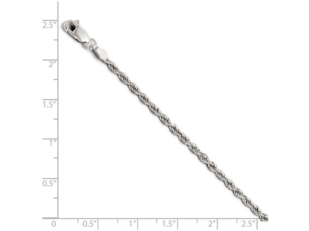 FJC Finejewelers 14k White Gold 2.50mm Bright Cut Rope Chain Necklace