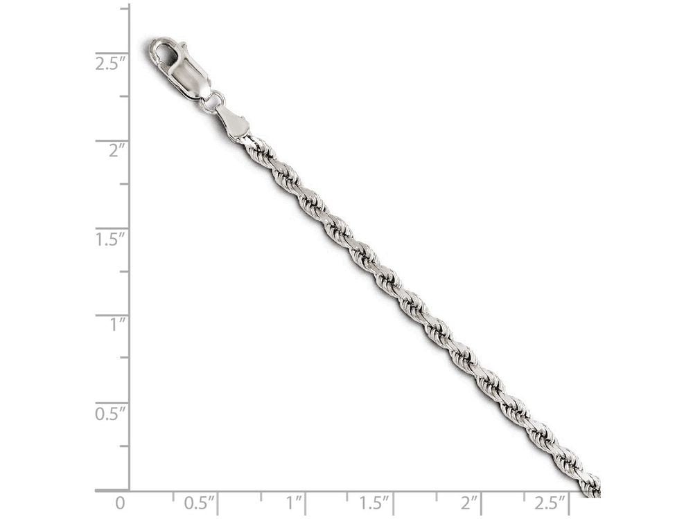 FJC Finejewelers 14k White Gold 3.00mm bright  Cut Rope Chain Bracelet