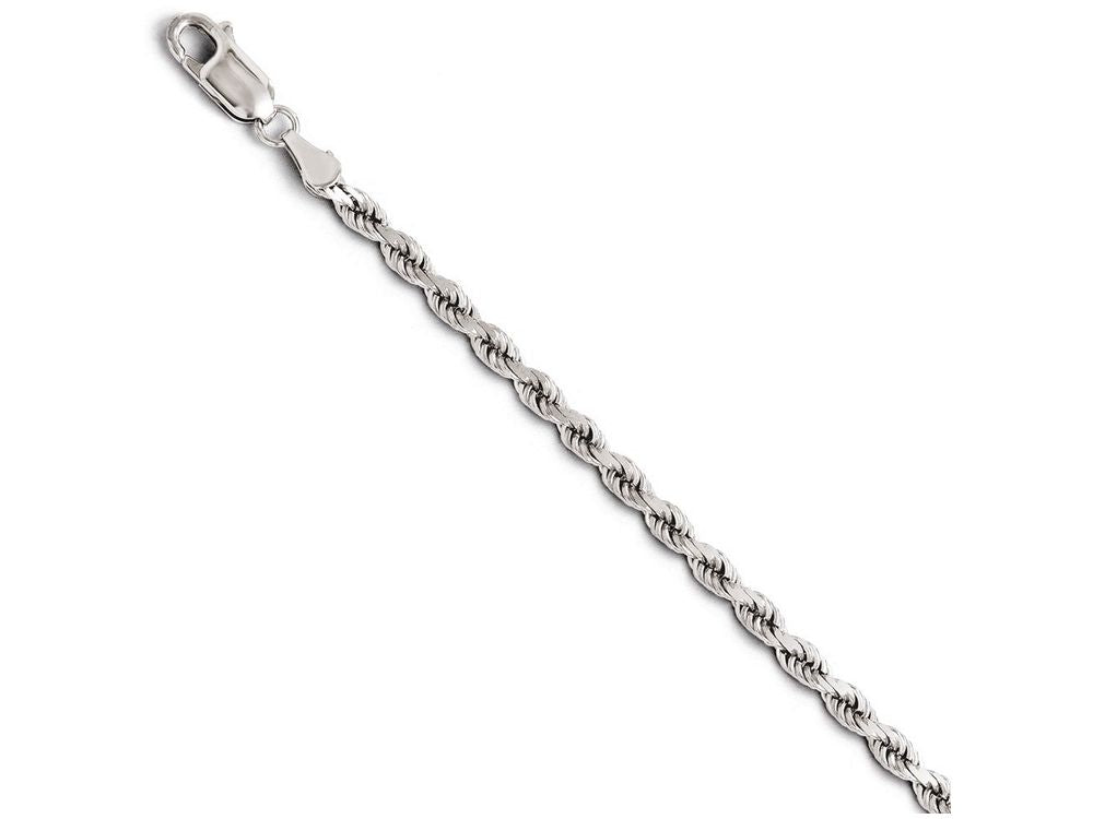 FJC Finejewelers 14k White Gold 3.00mm bright  Cut Rope Chain Bracelet