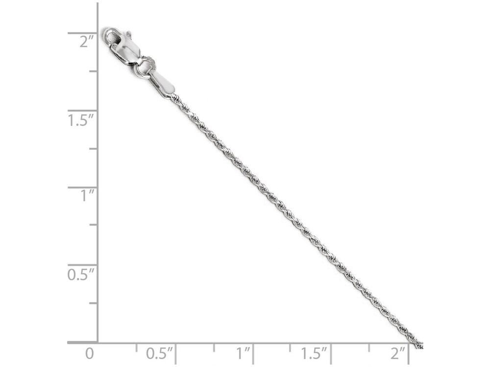 FJC Finejewelers 14k White Gold 1.3mm Bright Cut Rope Chain Necklace