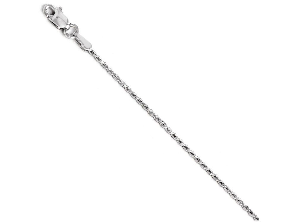 FJC Finejewelers 14k White Gold 1.3mm Bright Cut Rope Chain Necklace
