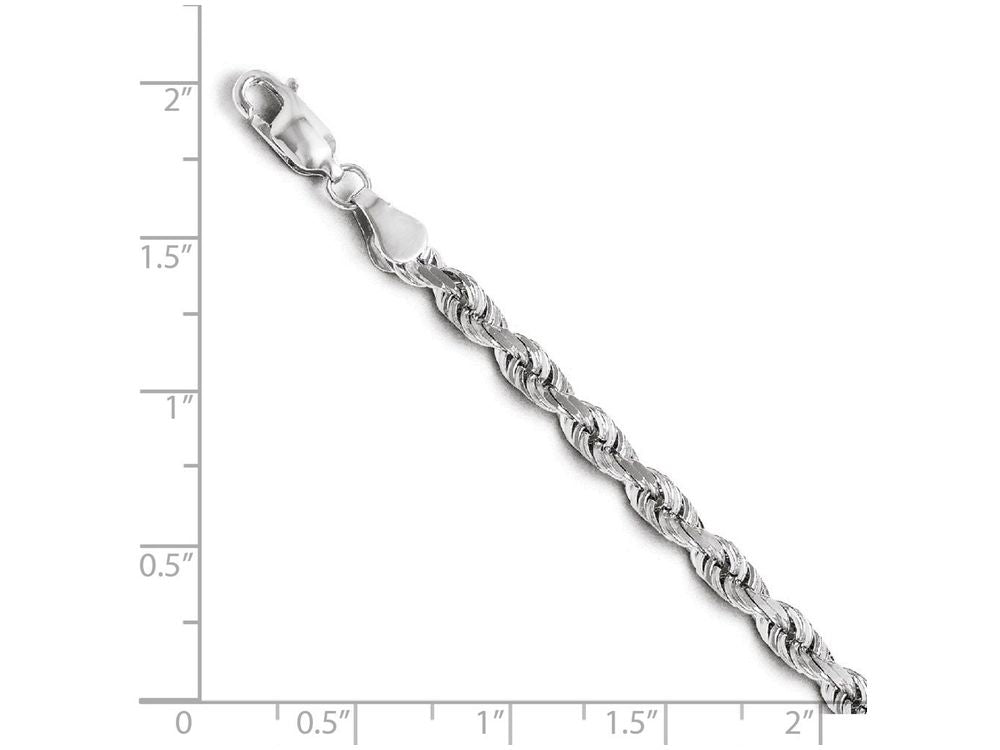 FJC Finejewelers 14k White Gold 4.00mm Bright Cut Rope Chain Bracelet