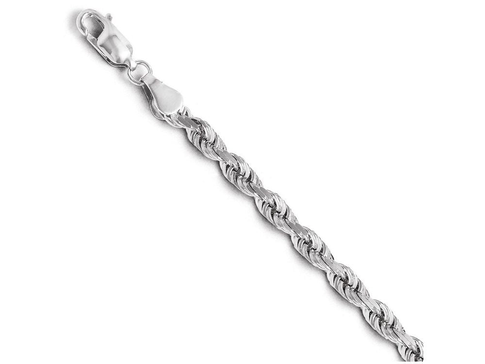 FJC Finejewelers 14k White Gold 4.00mm Bright Cut Rope Chain Bracelet
