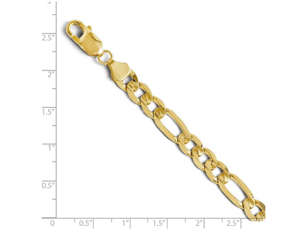 FJC Finejewelers 14k Yellow Gold 7.0mm Flat Figaro Bracelet