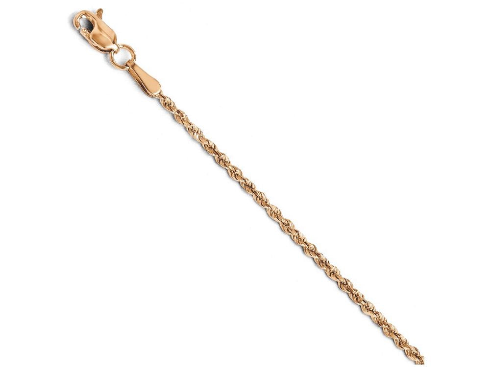 FJC Finejewelers 14k Rose Gold 1.5mm Bright Cut Rope Chain Necklace