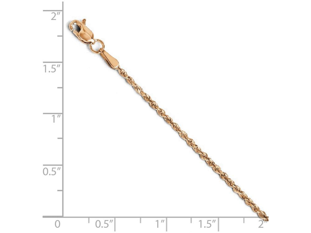 FJC Finejewelers 14k Rose Gold 1.5mm Bright Cut Rope Chain Necklace