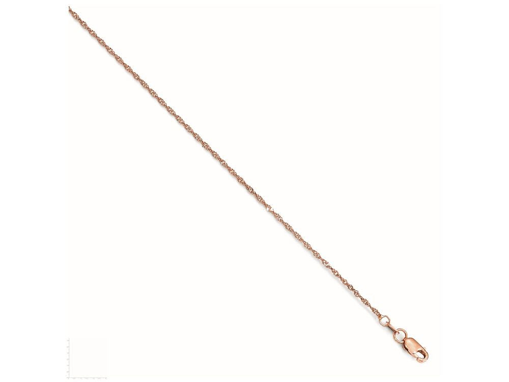 FJC Finejewelers 14k Rose Gold Singapore Chain Necklace