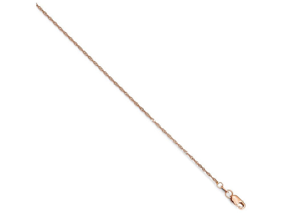FJC Finejewelers 14k Rose Gold Singapore Chain Necklace