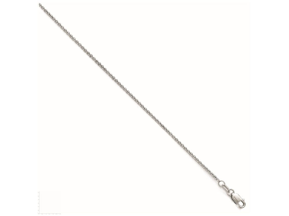 FJC Finejewelers 14k White Gold Round Cable Chain Necklace
