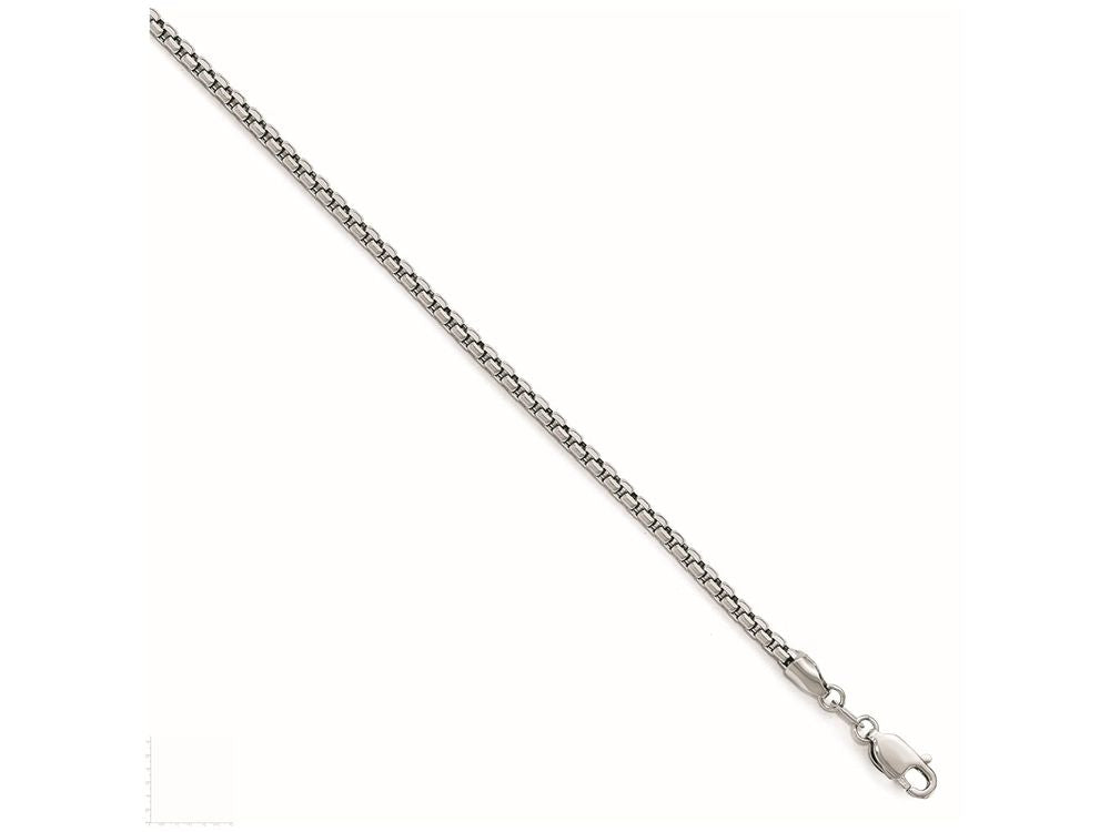 FJC Finejewelers 14k White Gold Bright Cut Round Box Chain Necklace