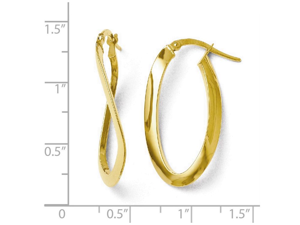 FJC Finejewelers 14k Yellow Gold Polished Oval Hoop Earrings