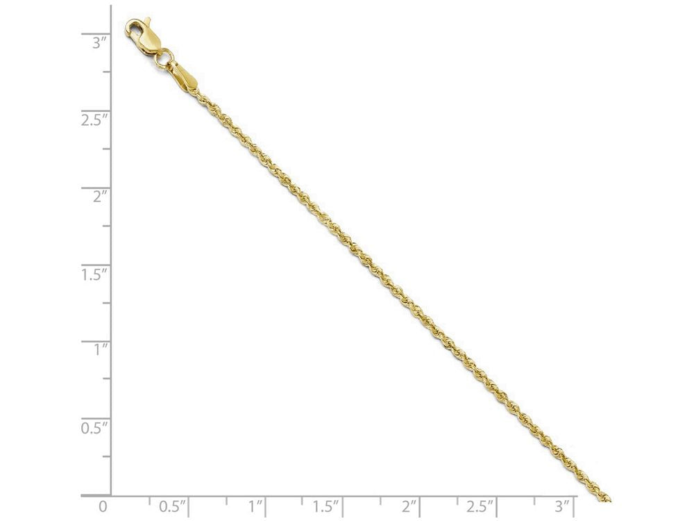 FJC Finejewelers 10k 1.75mm Bright Cut Rope Chain Bracelet