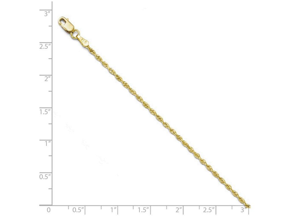 FJC Finejewelers 10k 2.00mm Bright Cut Rope Chain Bracelet