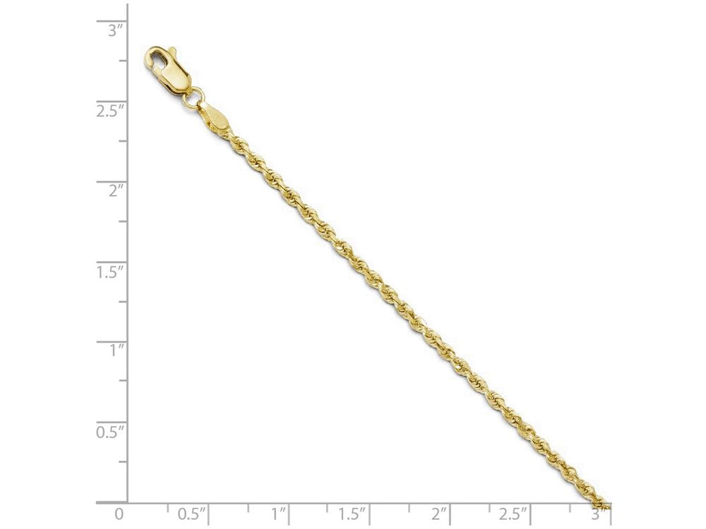 FJC Finejewelers 10k 2.25mm Bright Cut Rope Chain Bracelet
