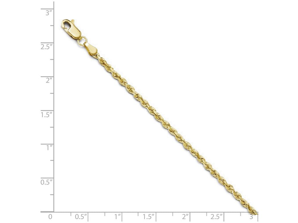 FJC Finejewelers 10k 2.5mm Bright Cut Rope Chain Bracelet