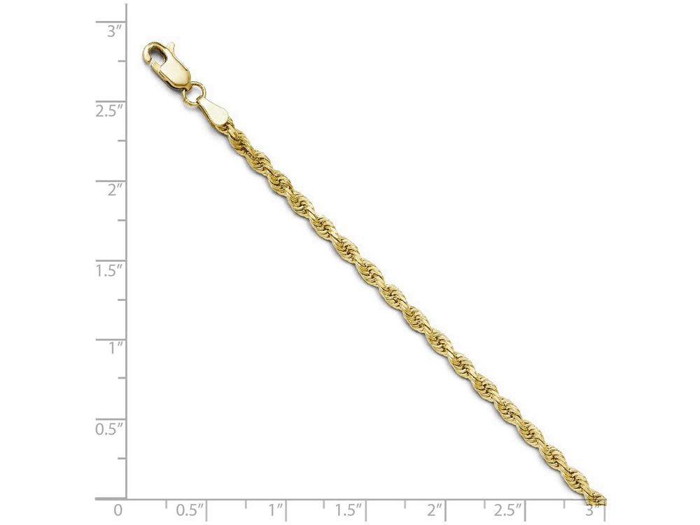 FJC Finejewelers 10k 2.75mm Bright Cut Rope Chain Bracelet