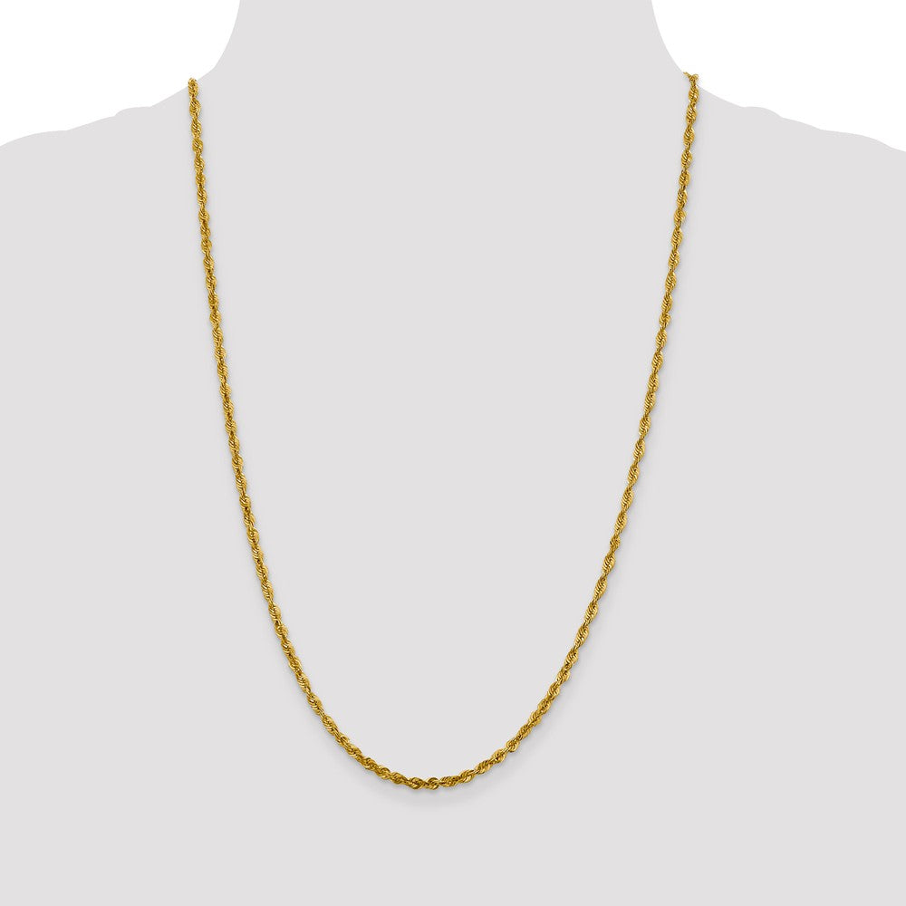 FJC Finejewelers 10k 3.0mm Bright Cut Lightweight Rope Chain Necklace