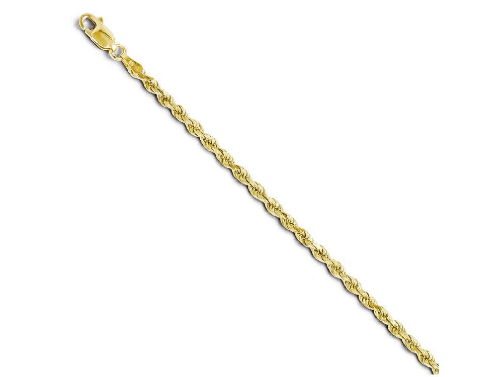 FJC Finejewelers 10k 3.0mm Bright Cut Lightweight Rope Chain Bracelet