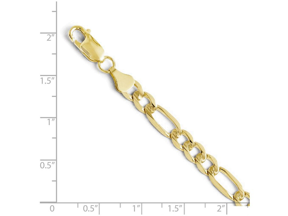 FJC Finejewelers 10k Yellow Gold 6.0mm Concave Figaro Bracelet
