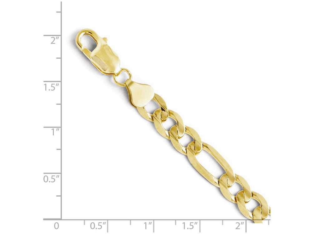 FJC Finejewelers 10k Yellow Gold 7.5mm Concave Figaro Chain Necklace