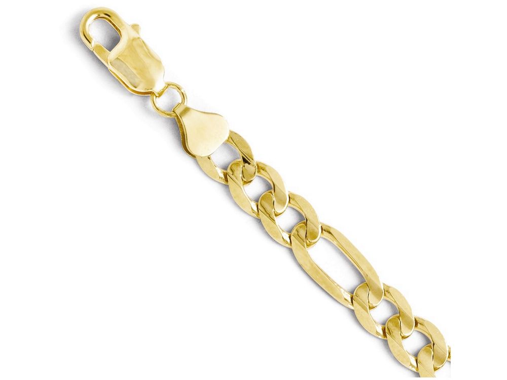 FJC Finejewelers 10k Yellow Gold 7.5mm Concave Figaro Bracelet