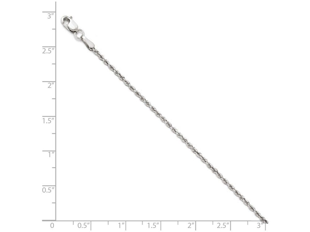 FJC Finejewelers 10k White Gold 1.75mm Bright Cut Rope Chain Necklace
