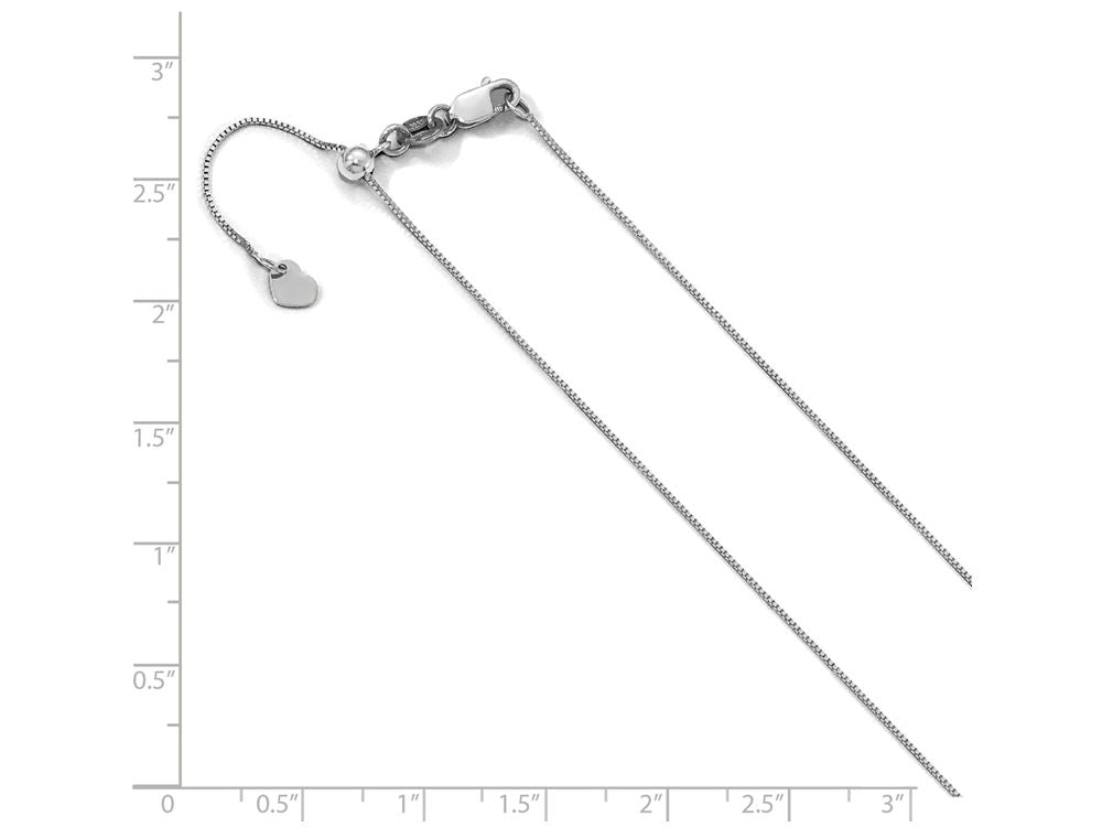 FJC Finejewelers 10k White Gold Adjustable .7mm Baby Box Chain Necklace