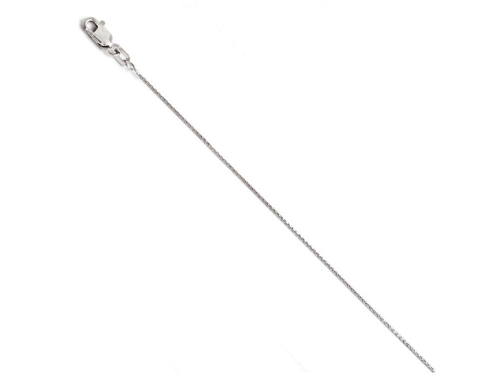 FJC Finejewelers 10k White Gold 0.65mm Bright Cut Wheat Chain Necklace
