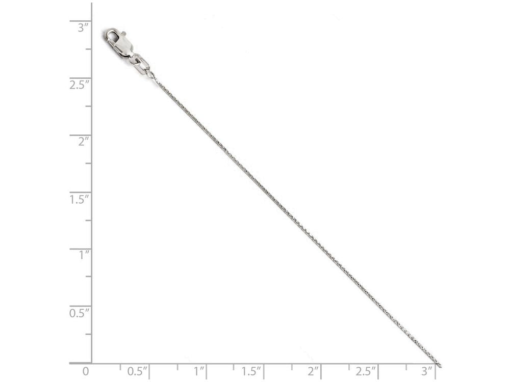 FJC Finejewelers 10k White Gold 0.65mm Bright Cut Wheat Chain Necklace