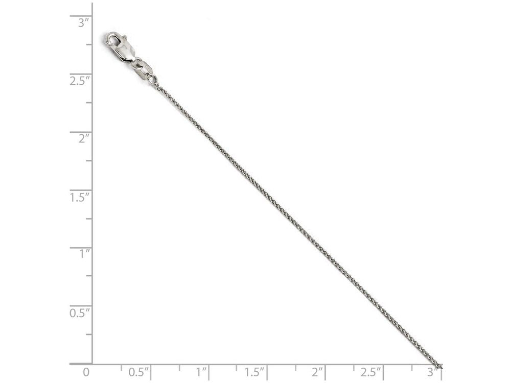 FJC Finejewelers 10k White Gold 1mm Bright Cut Wheat Chain Necklace
