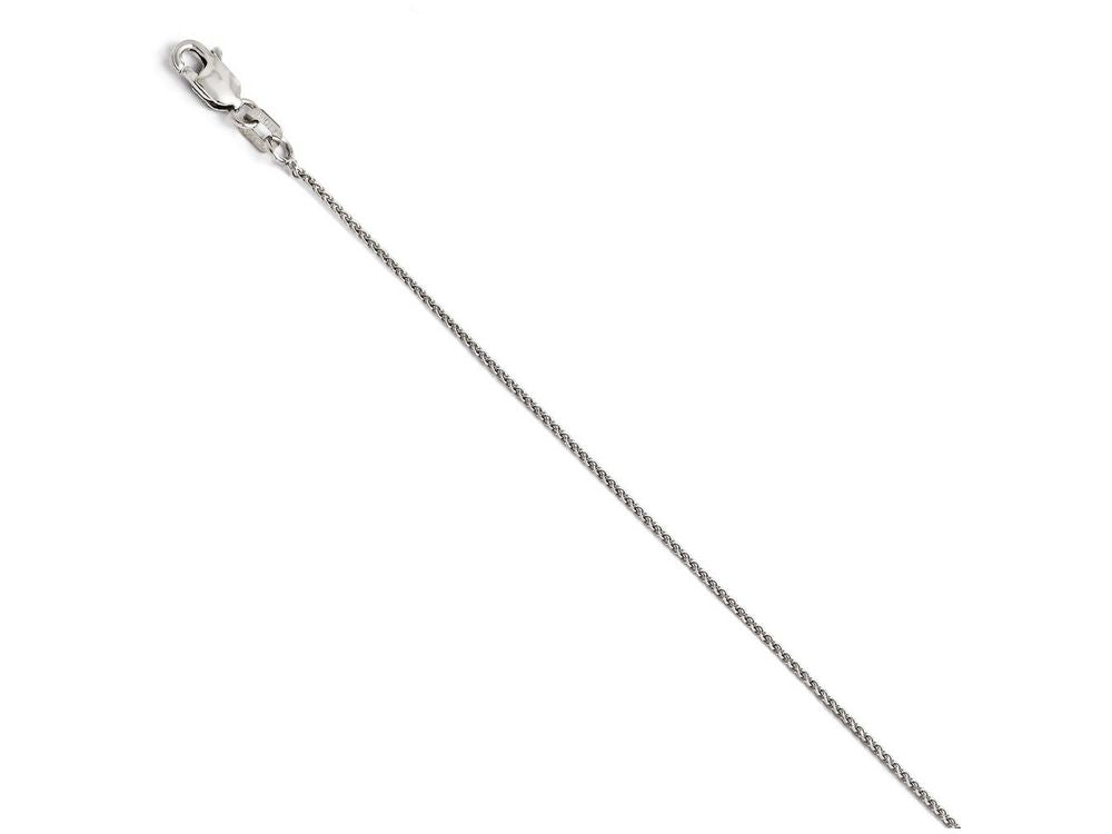 FJC Finejewelers 10k White Gold 1mm Bright Cut Wheat Chain Necklace