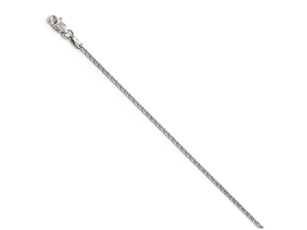 FJC Finejewelers 10k White Gold 1.5mm Bright Cut Wheat Chain Necklace
